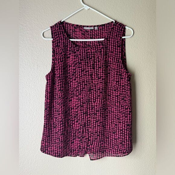 Halogen Tops - Halogen Pink and Black Abstract Sleeveless Top - Size Large